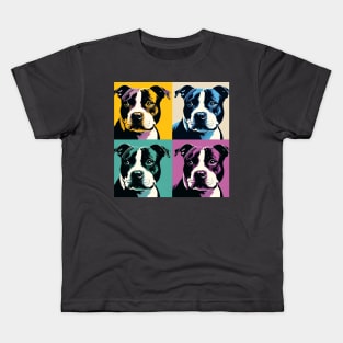 Staffordshire Bull Terrier Pop Art - Dog Lovers Kids T-Shirt